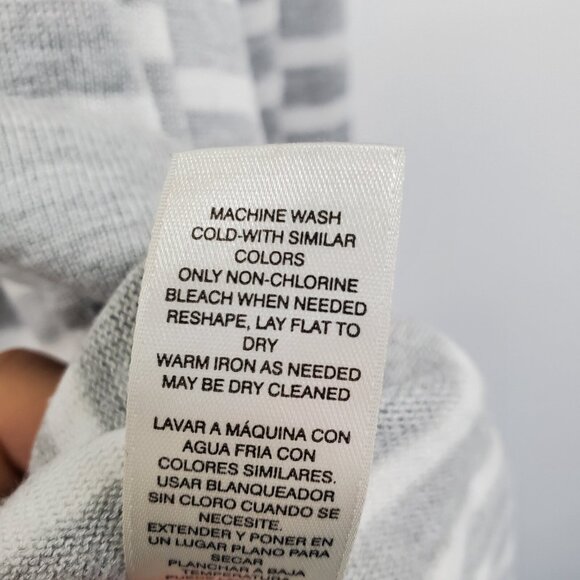 White House Black Market XL Gray White Striped Open Front Cardigan Rayon Sweater - Picture 13 of 16